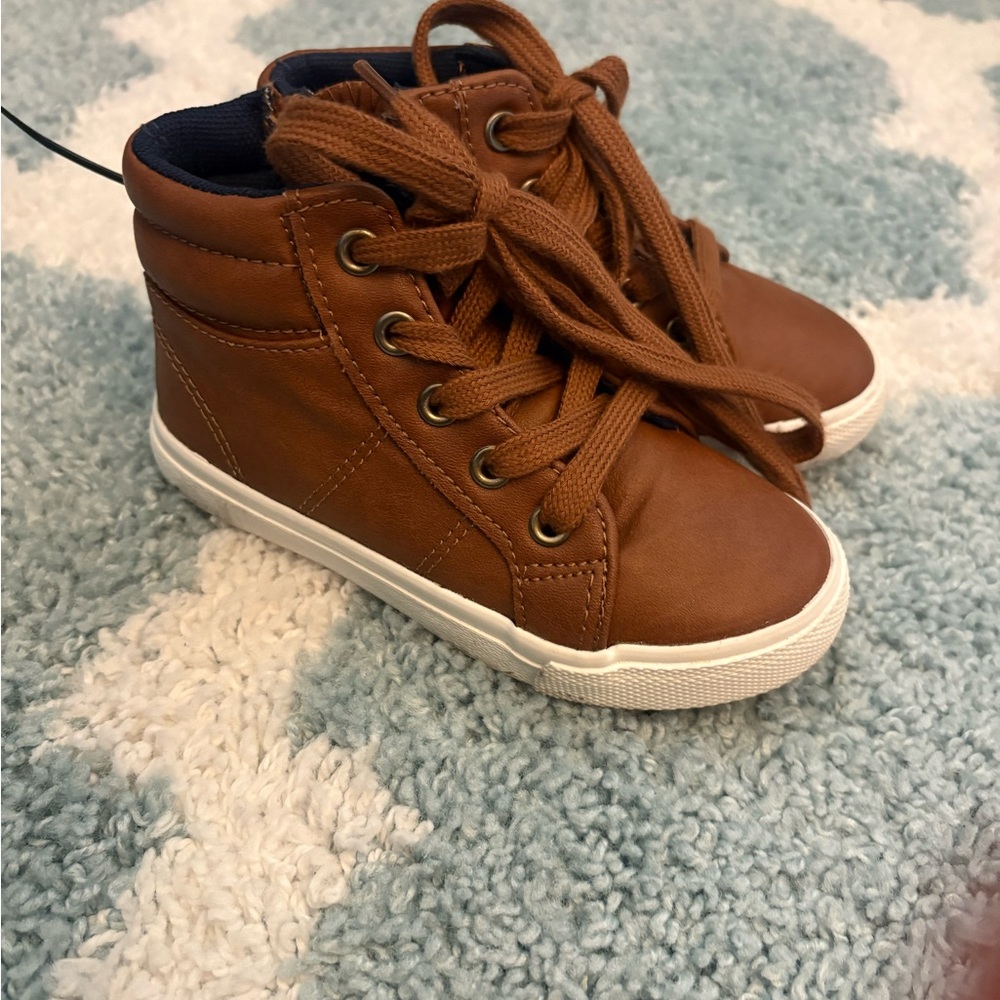 Cat & Jack Brown High-Top Sneakers with White Sole